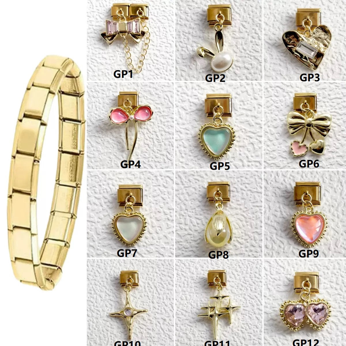 Personalized Italian Charm Links-Gold Pendants for DIY Jewelry